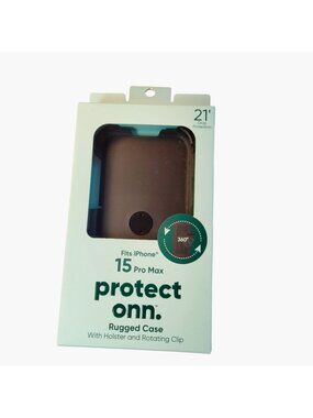 Onn Rugged Case iPhone 15 Pro Max Holster Rotating Clip New